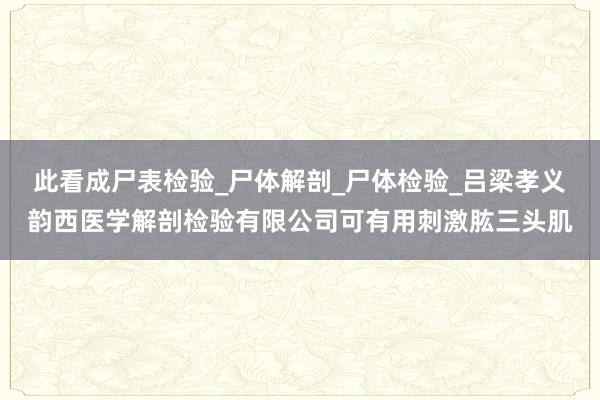 此看成尸表检验_尸体解剖_尸体检验_吕梁孝义韵西医学解剖检验有限公司可有用刺激肱三头肌