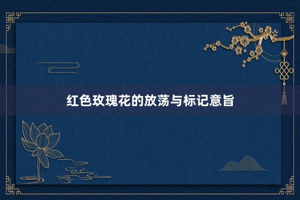 红色玫瑰花的放荡与标记意旨