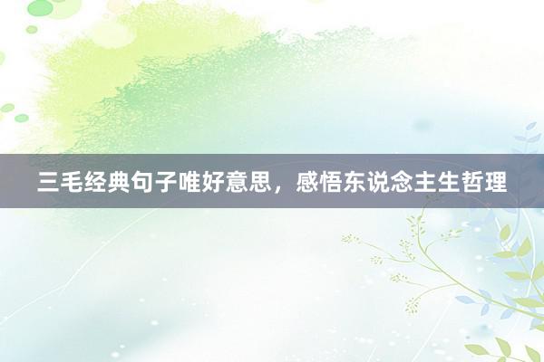 三毛经典句子唯好意思,感悟东说念主生哲理