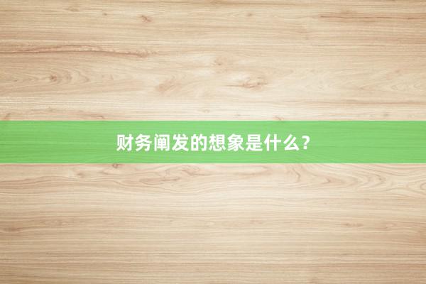 财务阐发的想象是什么？